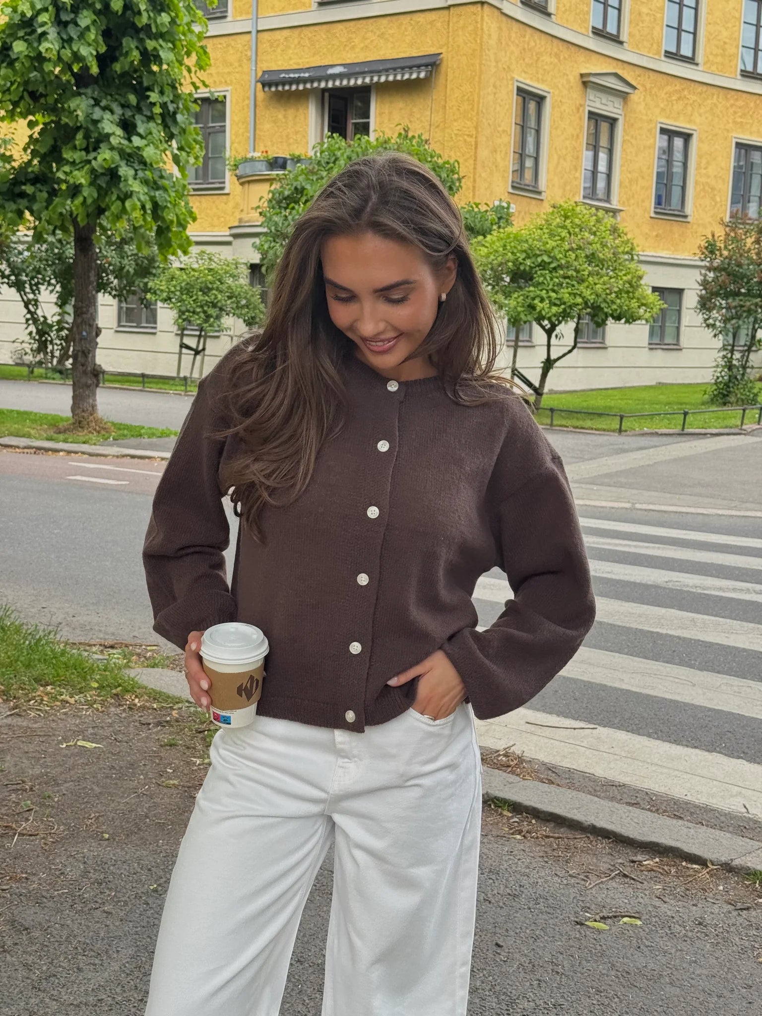 PCIDA Knitted Cardigan - Hot Fudge